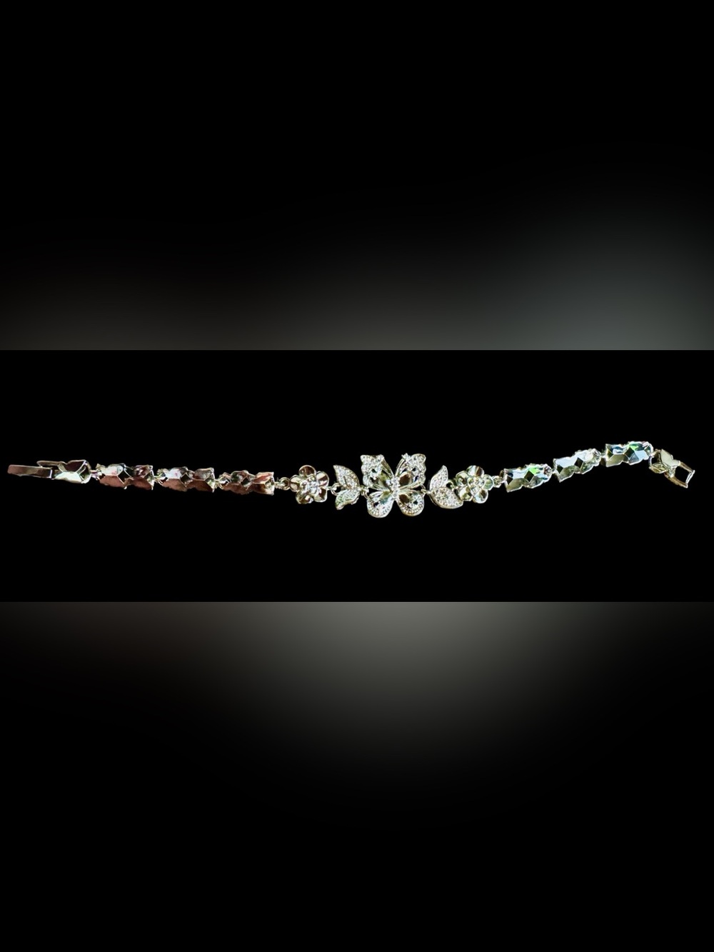 Floral Silver-Tone Butterfly Bracelet - Women Jewelry